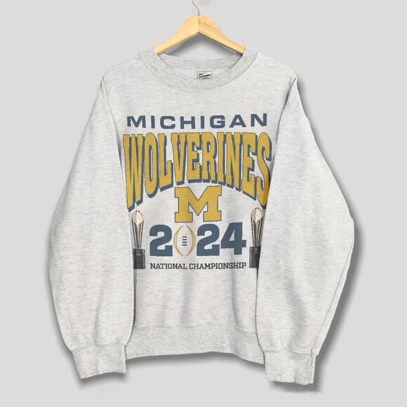 2024 University of Michigan Wolverines National Championship Football Sweatshirt - Picture 1 of 2